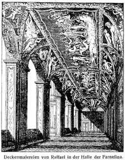 Deckenmalereien von Raffael in der Halle der Farnesina.